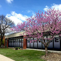 front of printing services building